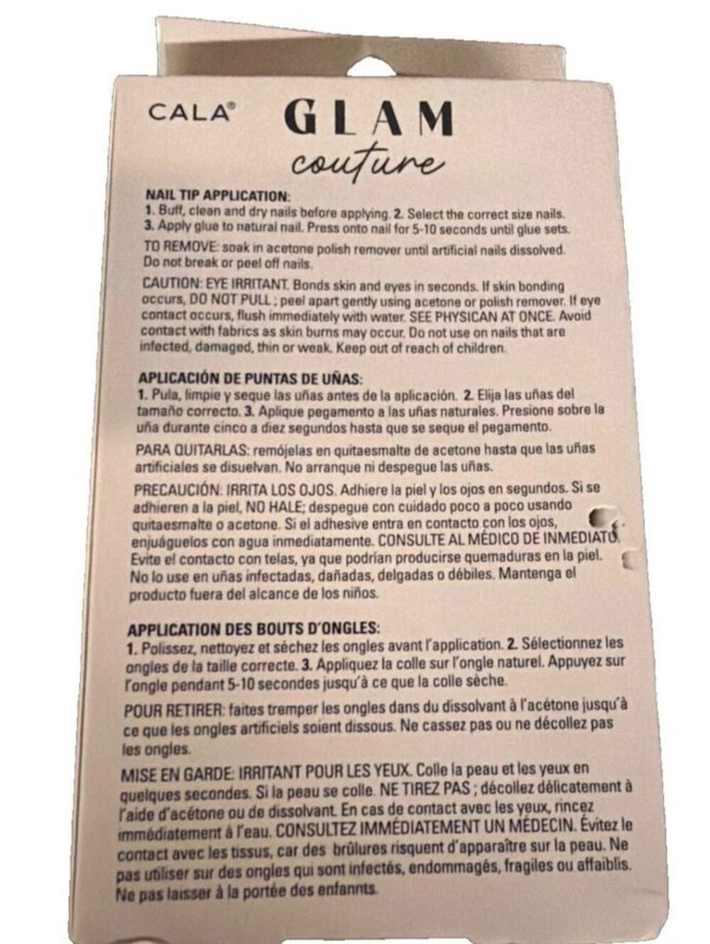 CALA Glam Couture Press On Nails Medium Nude Almond 24pc Nail Kit New - Picture 2 of 2